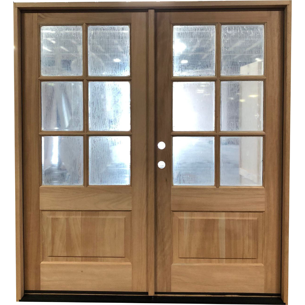 6/0x6/8 Mahogany Prehung Front Double Door | 6 Lite Without Moulding